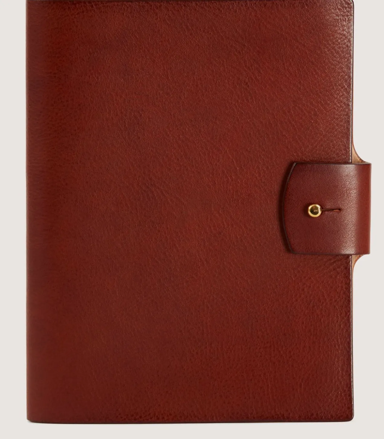 A5 Grain Leather Folio In Brown