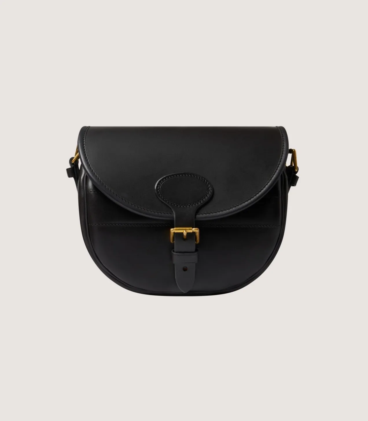 Bridle Leather Cartridge Bag In Dark Brown.