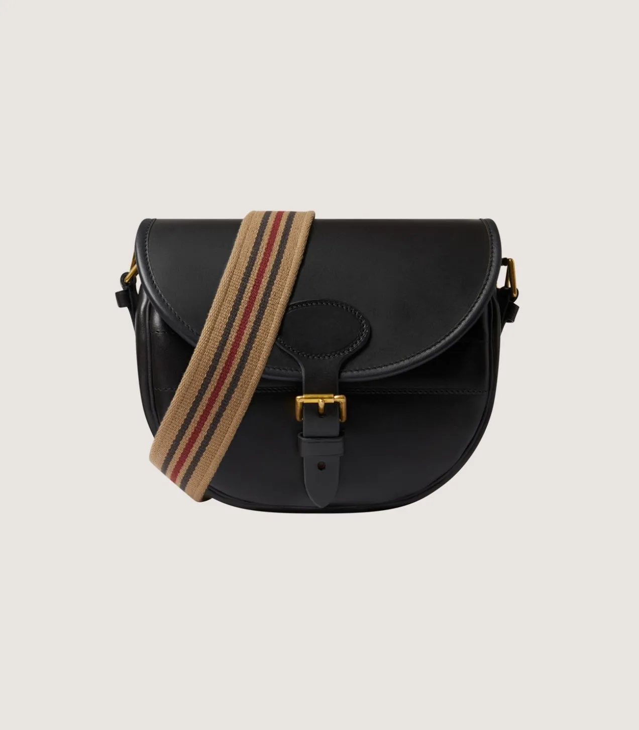 Bridle Leather Cartridge Bag In Dark Brown.