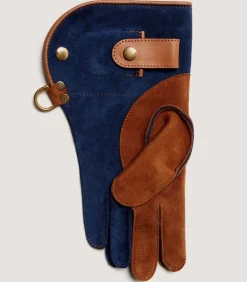 Double Layer Falconry Glove With Knife Pocket In Navy