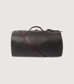Leather Duffle Holdall Loader In Dark Brown