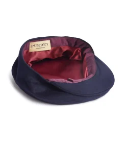Litton Short Peak Loden Cap In Navy