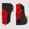Long Falconry Glove With Pocket - Charcoal & Orange In Charcoal