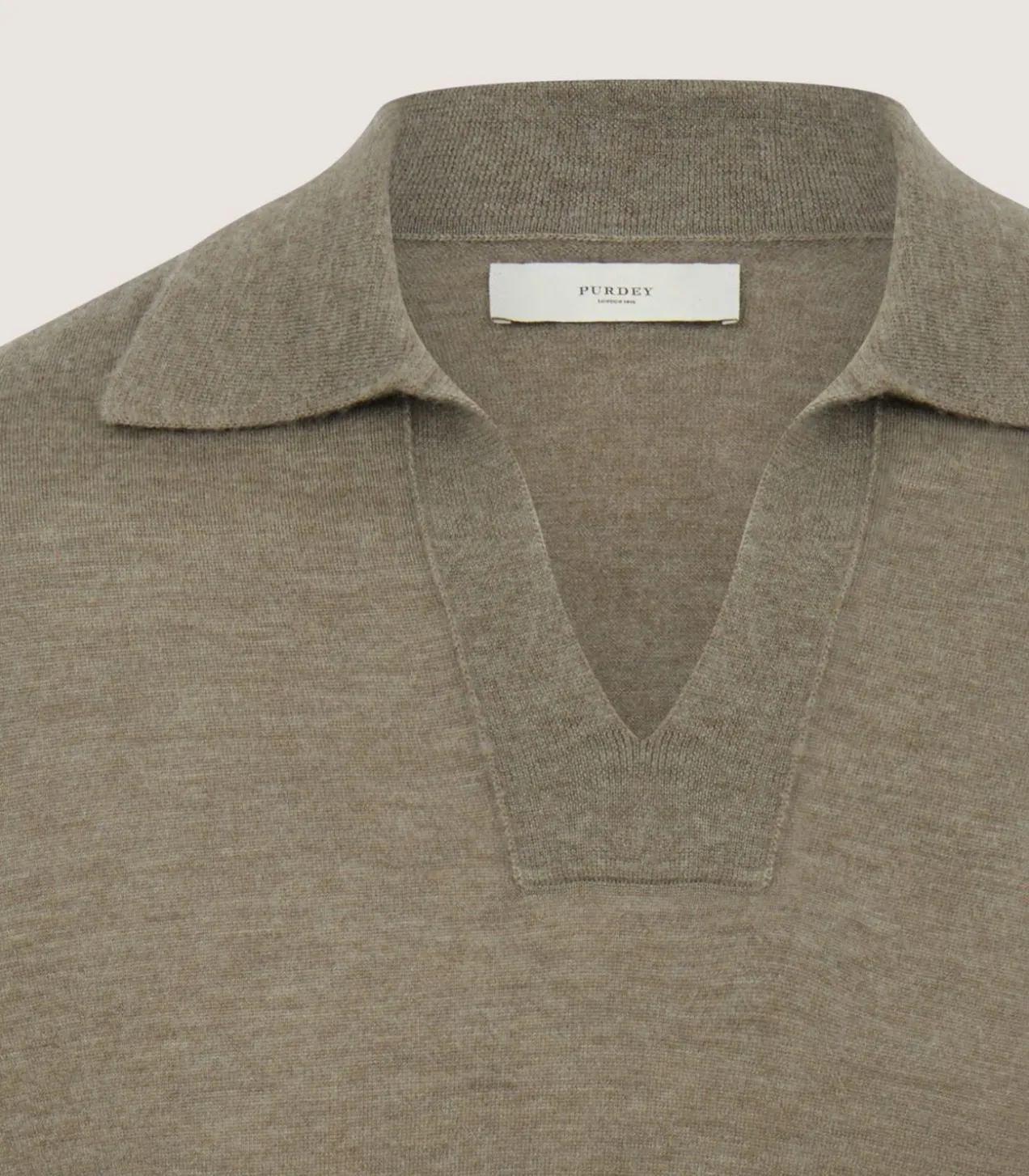 Men'S Cashmere Duke Polo In Taupe