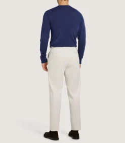 Men'S Cashmere Seamless Crew Neck In Canvas Blue