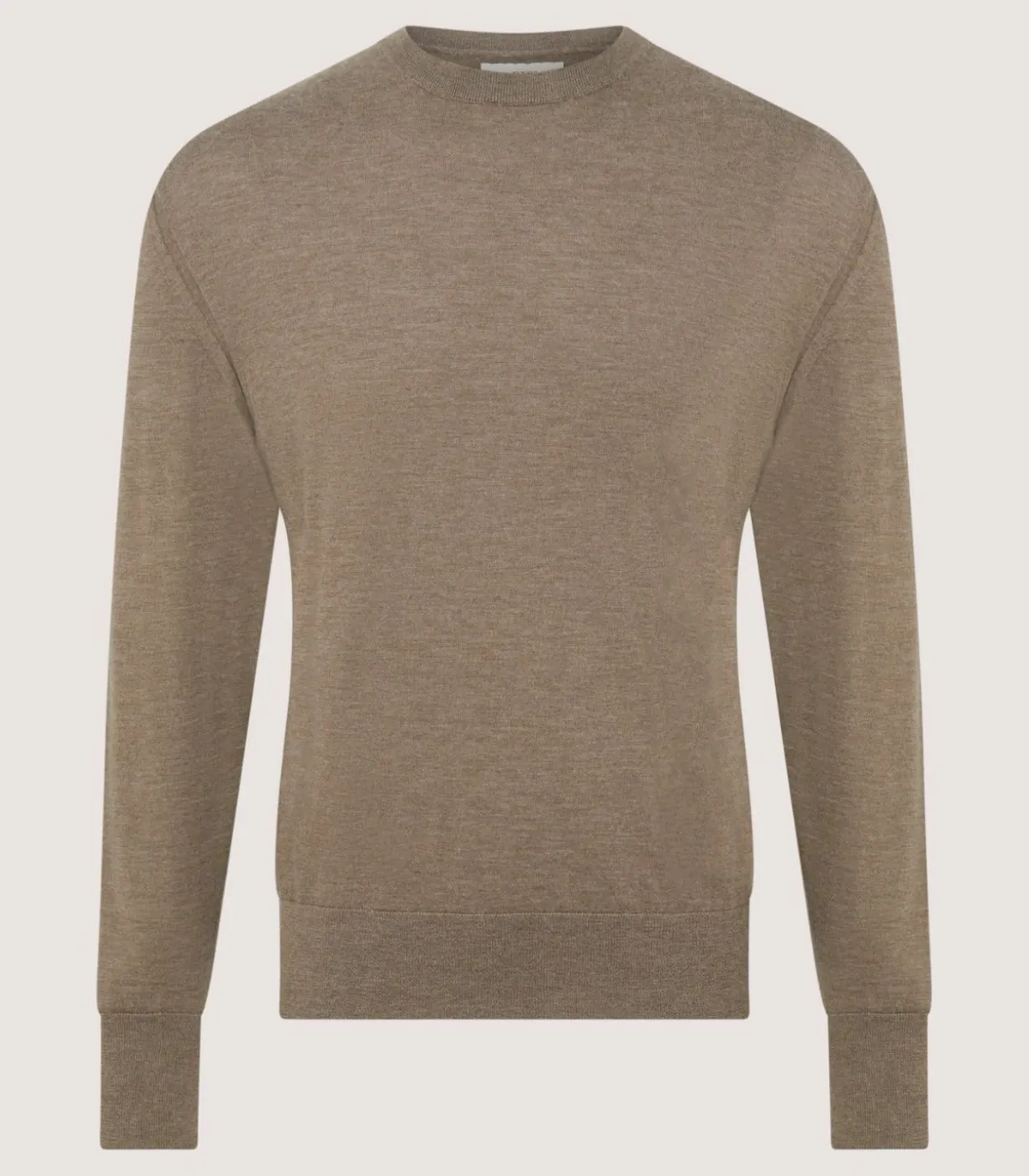 Men'S Cashmere Seamless Crew Neck In Taupe