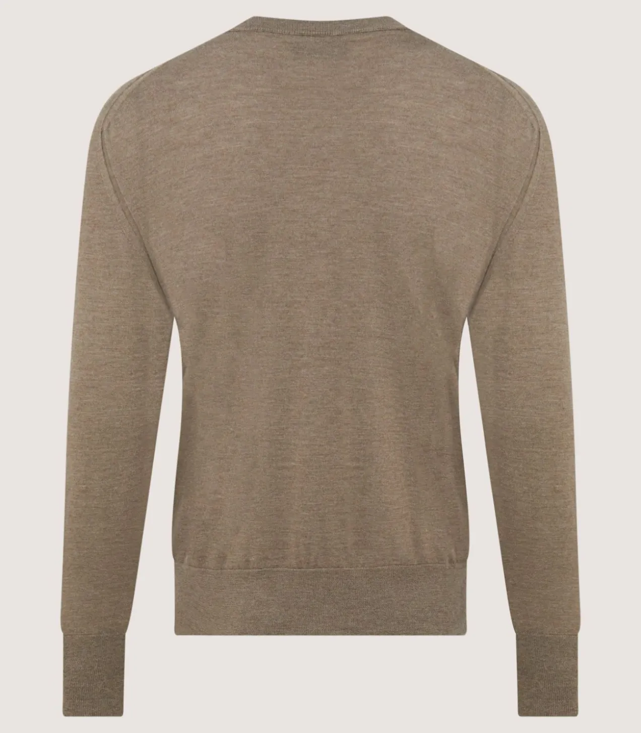 Men'S Cashmere Seamless Crew Neck In Taupe