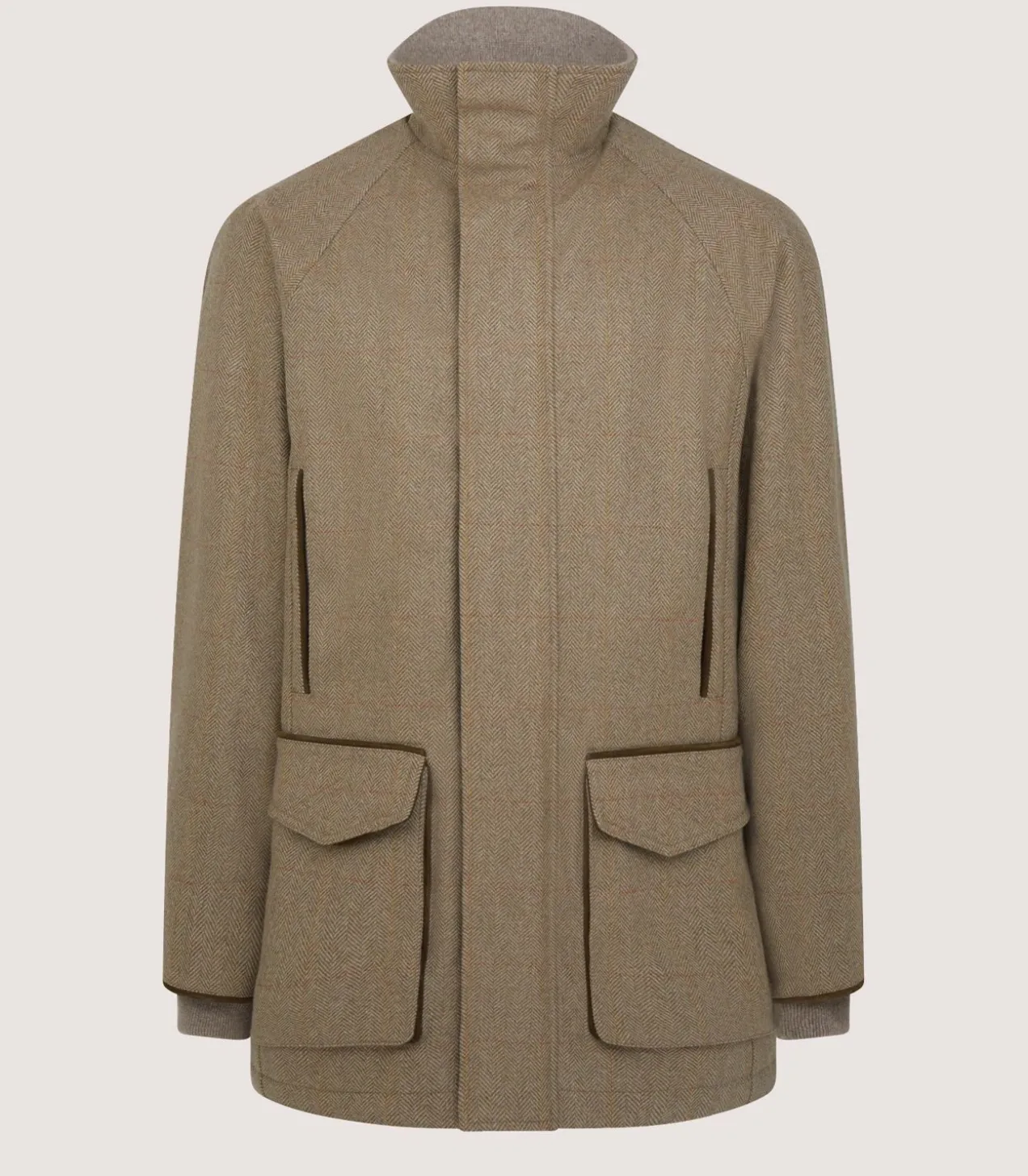 Men'S Cashmere Tweed Raglan Field Coat