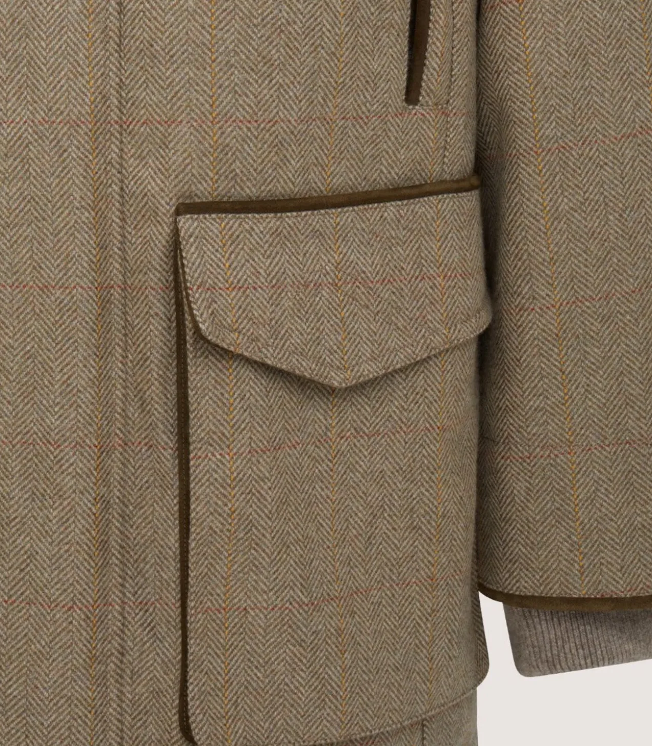 Men'S Cashmere Tweed Raglan Field Coat