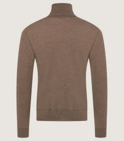 Men'S Extra Fine Worsted Cashmere Seamless Turtleneck