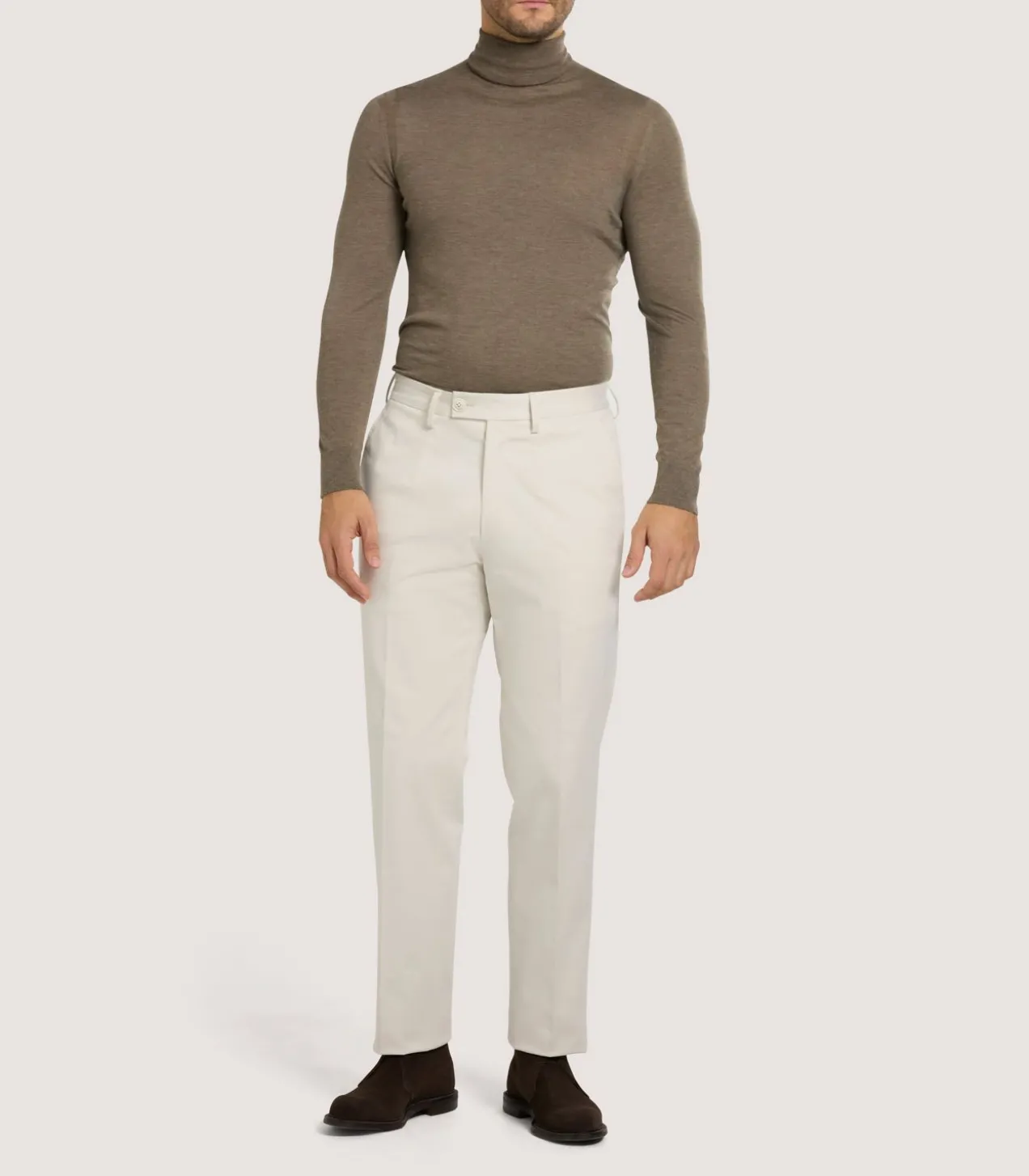 Men'S Extra Fine Worsted Cashmere Seamless Turtleneck
