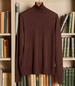 Men'S Extra Fine Worsted Cashmere Seamless Turtleneck