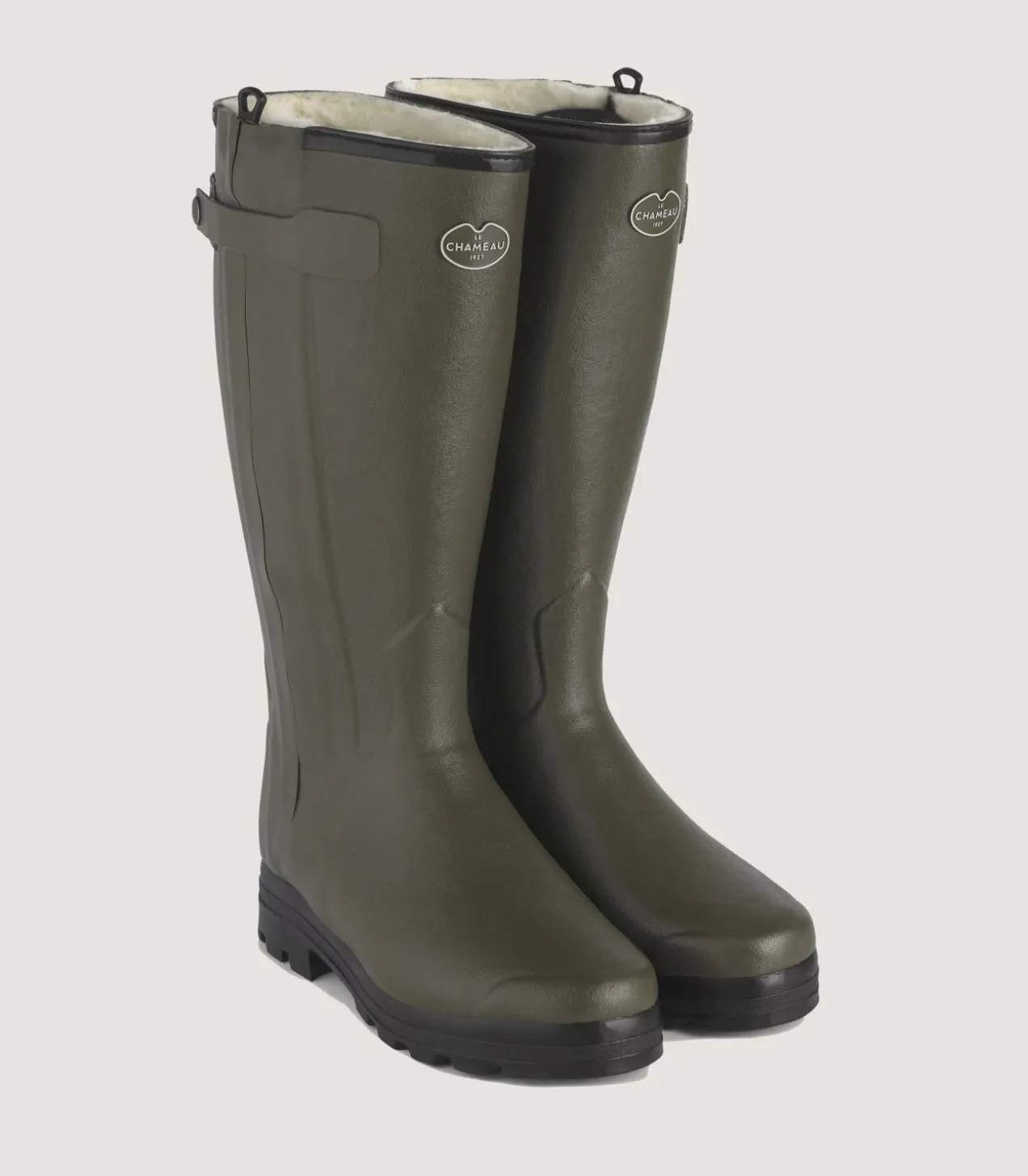 Men'S Le Chameau Chasseur Wool Lined Boot In Dark Green