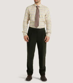 Men'S Linen Flannel Tattersall Sporting Shirt