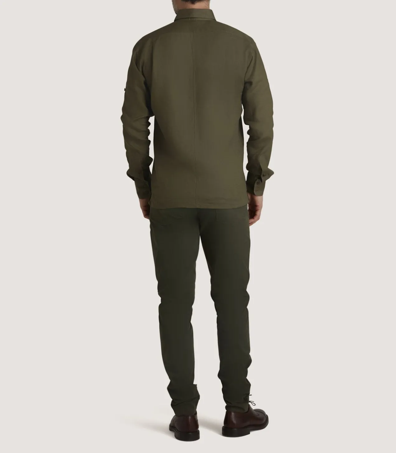 Men'S Linen Selous Safari Shirt In Forest Green