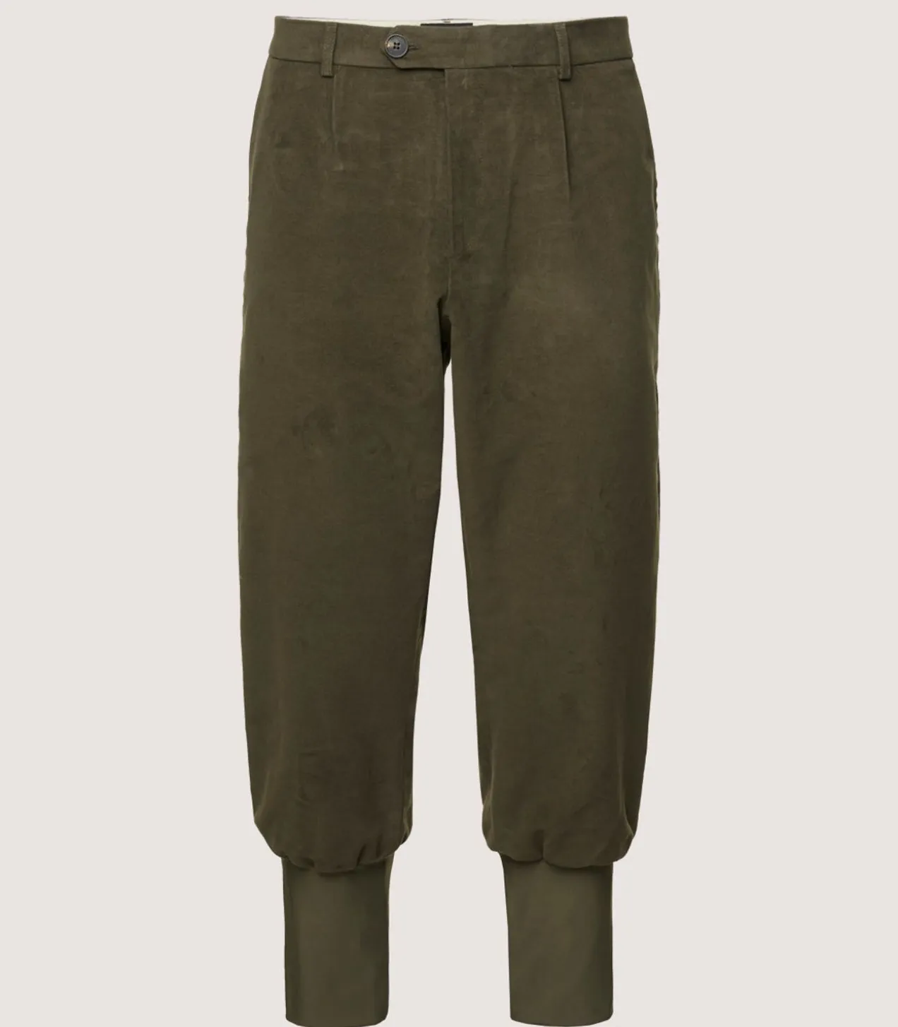 Men'S Moleskin Breeks - Storm Cuff In Lovat Green