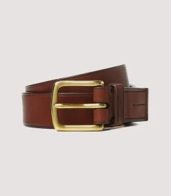 Men'S Oak Bark Tanned Leather Belt In Purdey Havana