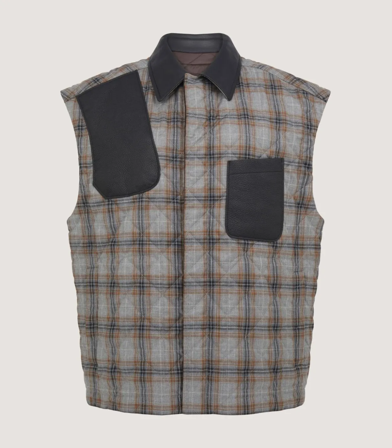 Men'S Padded Barn Gilet In Flannel Grey