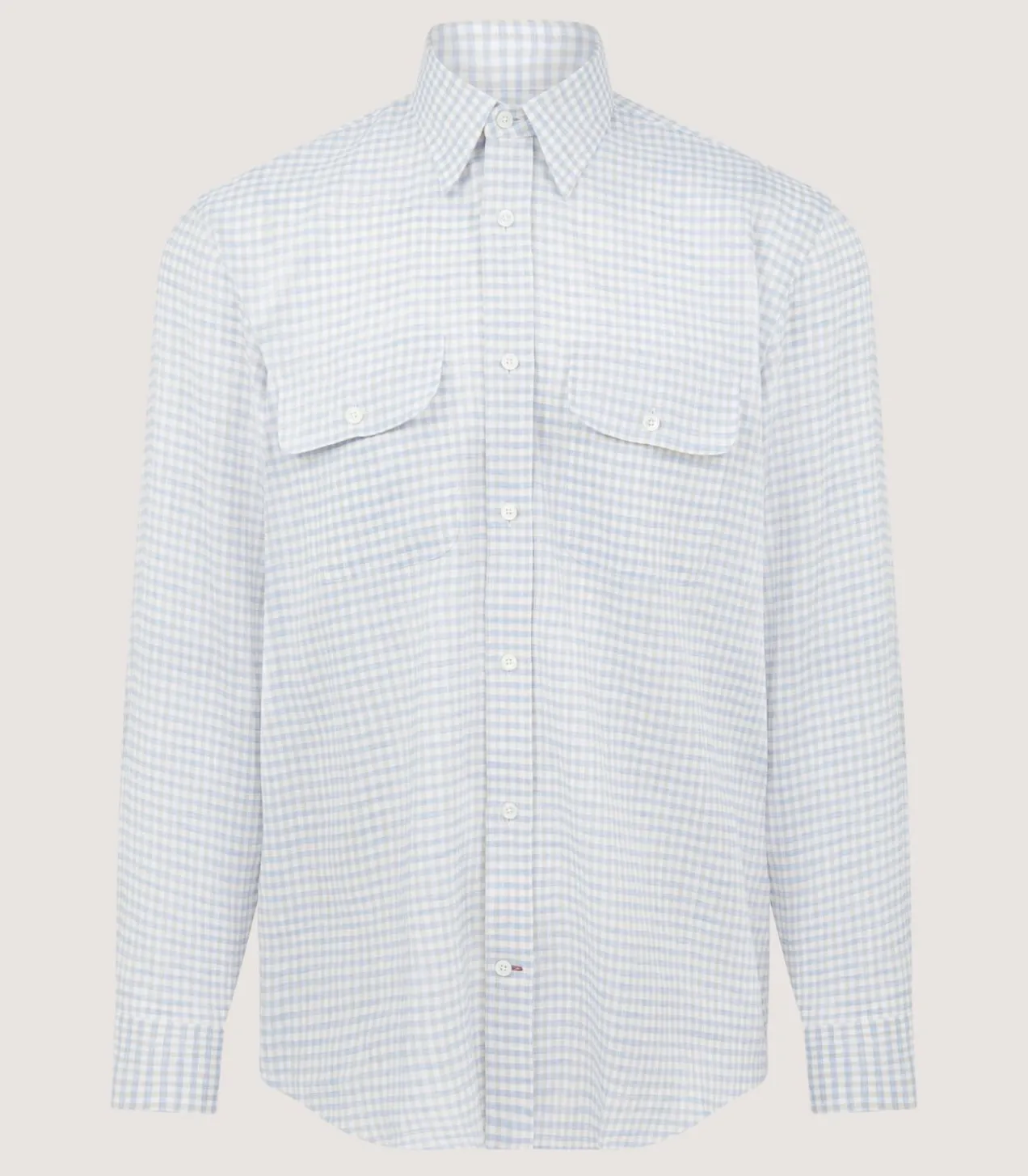 Men'S Pale Indigo Double Pocket Shirt
