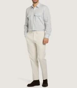 Men'S Pale Indigo Double Pocket Shirt