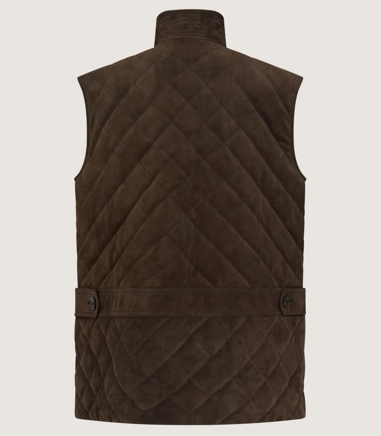 Men'S Suede Padded Gilet In Walnut