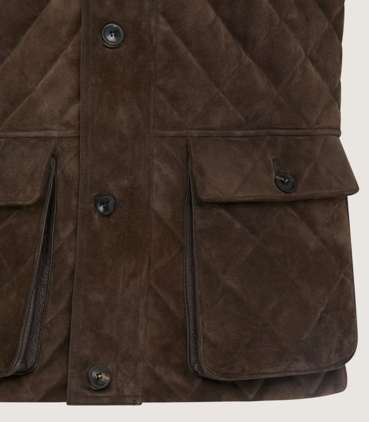 Men'S Suede Padded Gilet In Walnut