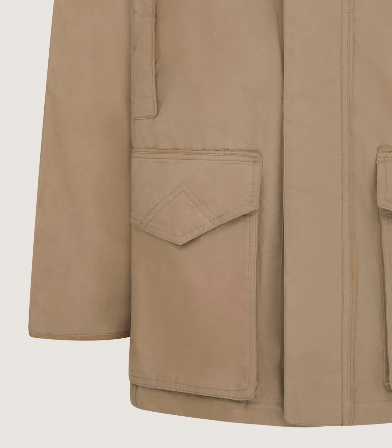 Men'S Summer Dry Wax Field Coat In Taupe