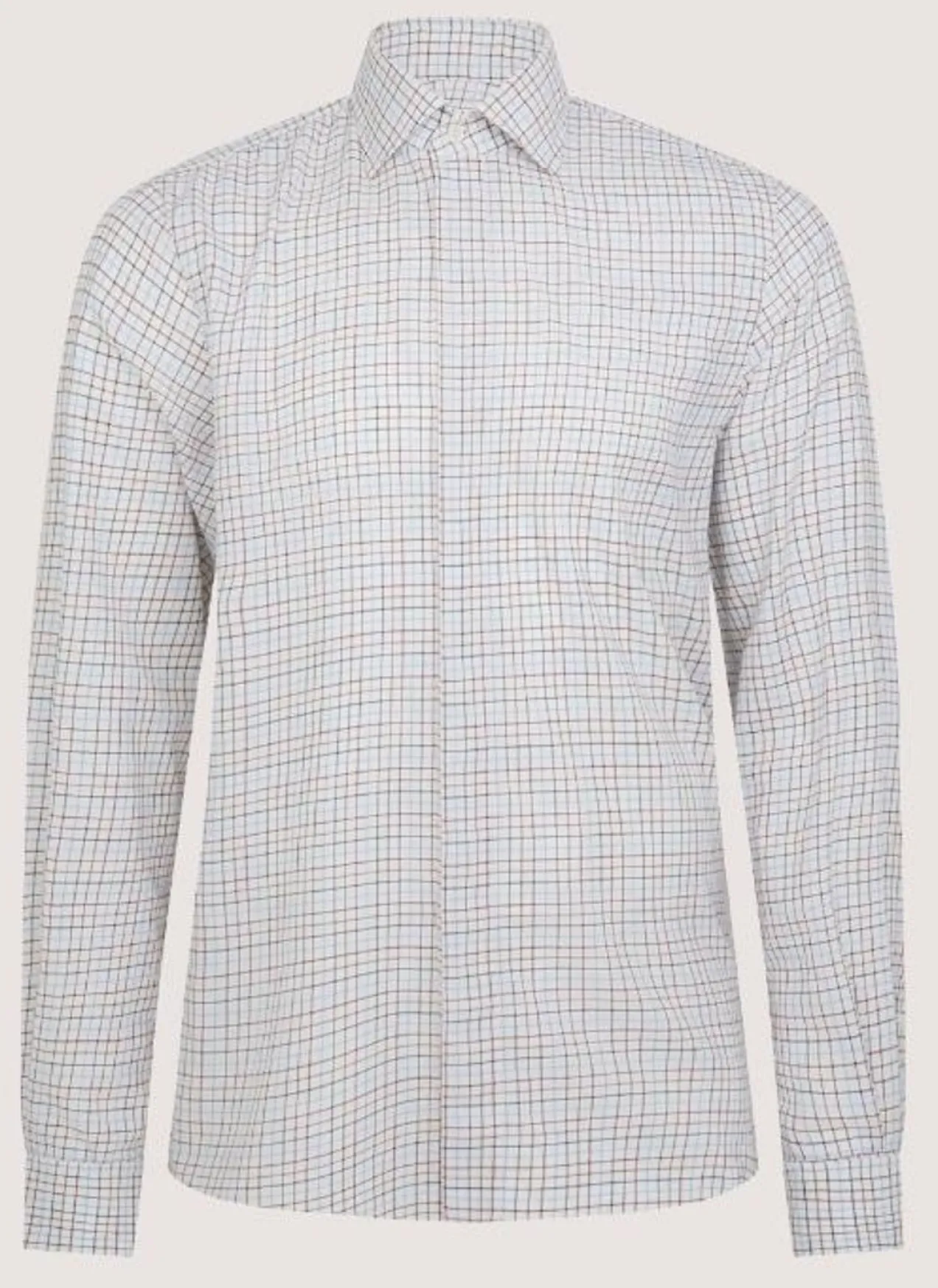 Men'S Summer Sporting Half Tattersall Double Cuff Shirt