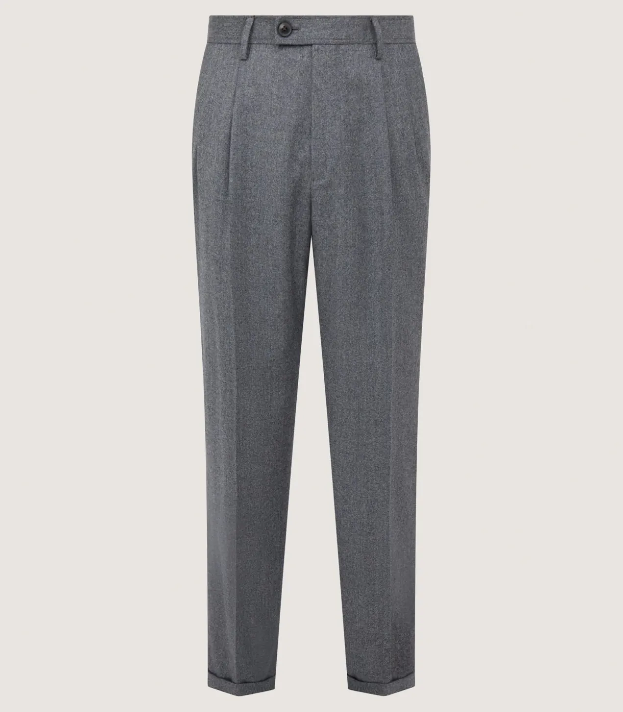 Men'S Two Pleat Trouser In Flannel Grey