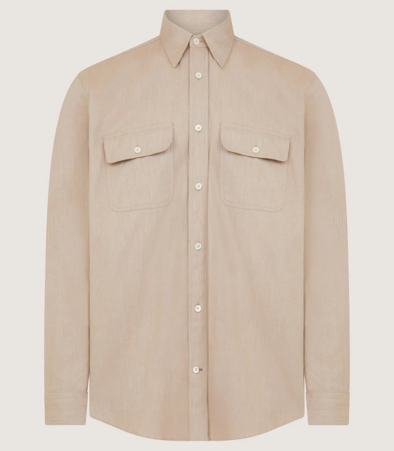Men'S Wide Herringbone Double Pocket Shirt