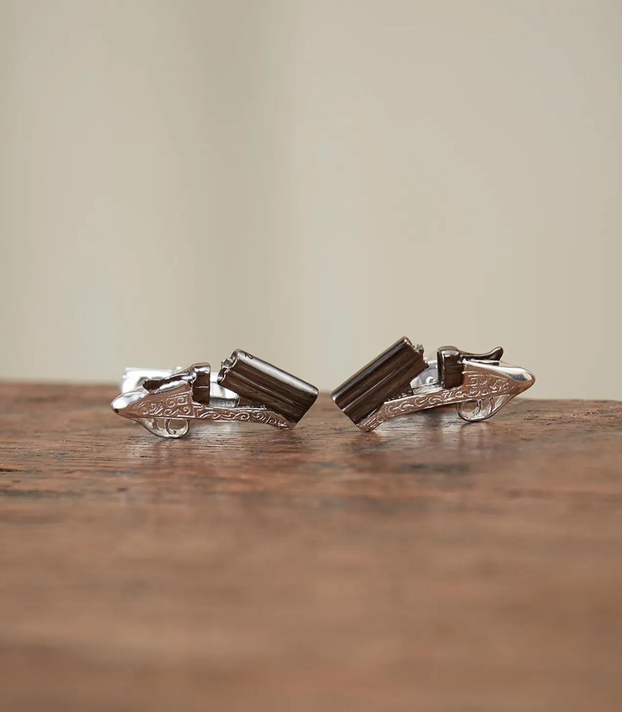 Over-And-Under Silver Cufflinks In Silver