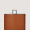 4Oz Leather Flask In Dark Brown