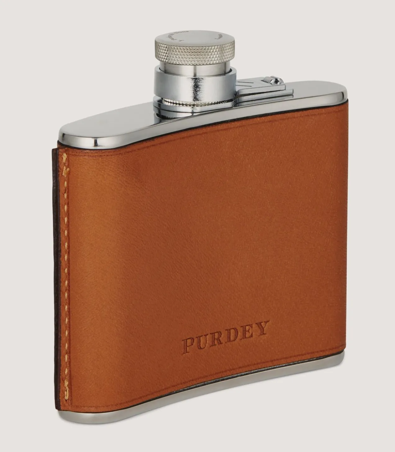 4Oz Leather Flask In Dark Brown
