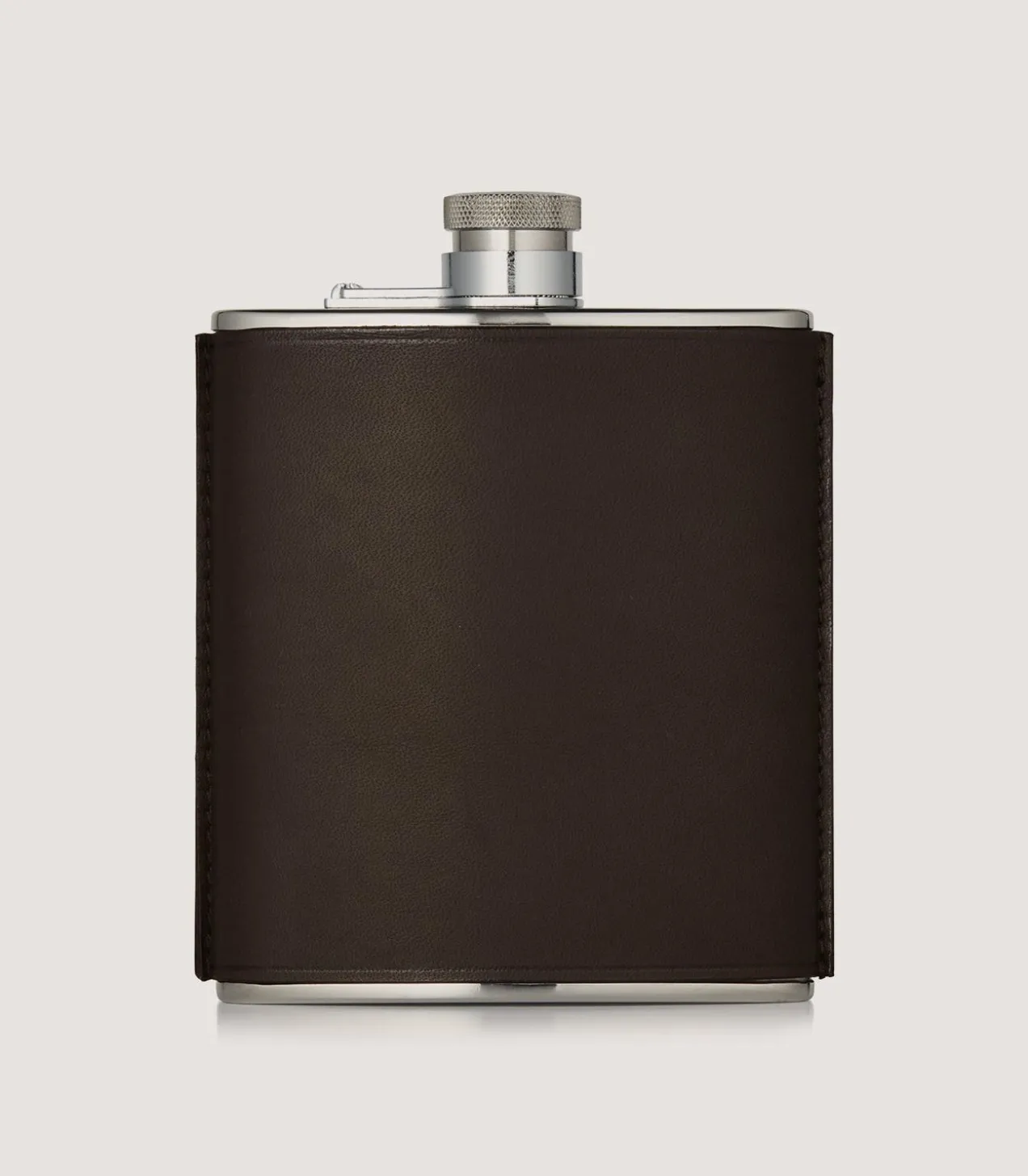 6Oz Leather Flask In Dark Brown