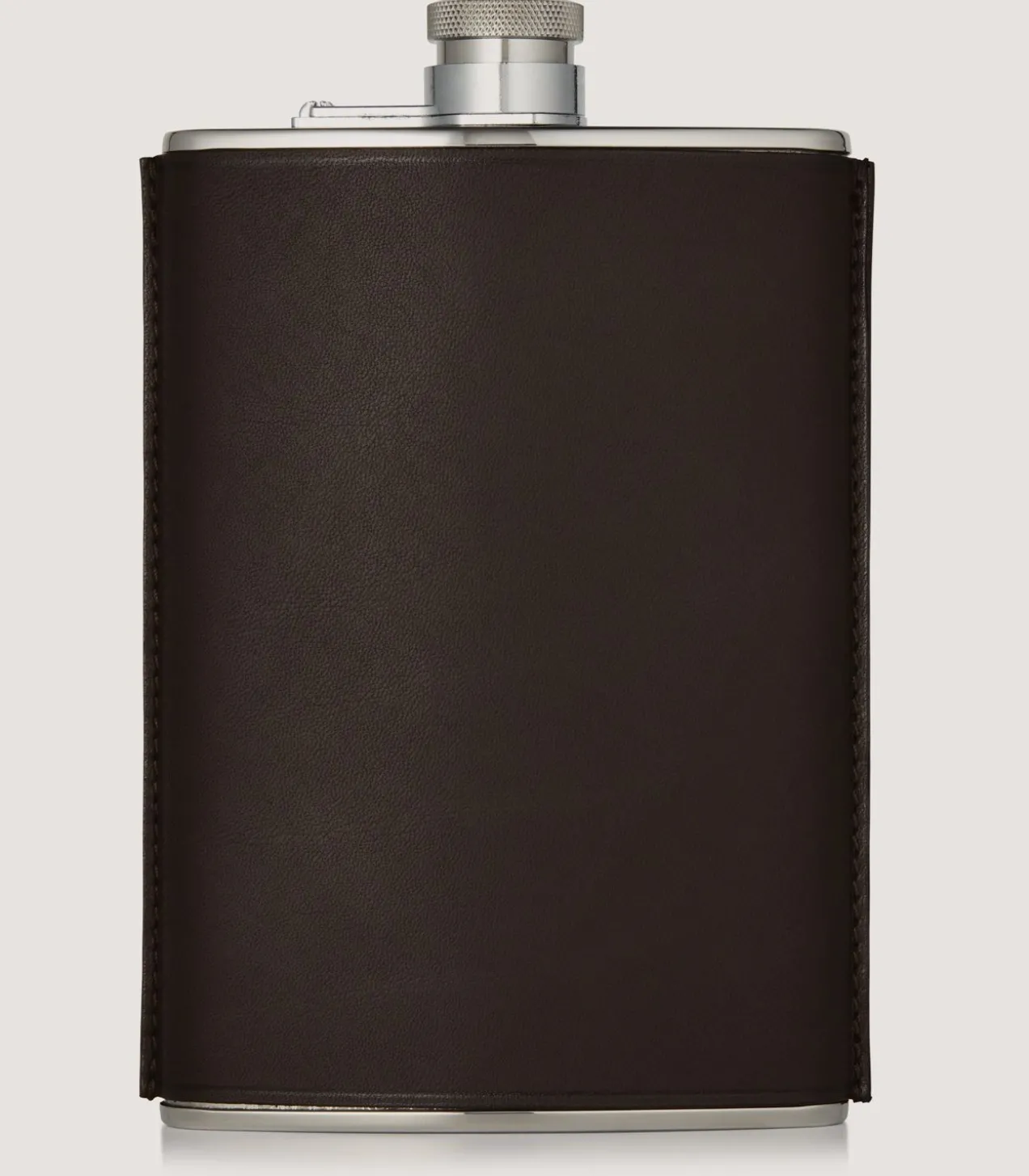 8Oz Leather Flask In Dark Brown