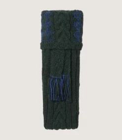 Penberth Chequered Alpaca Field Sock In Dark Green