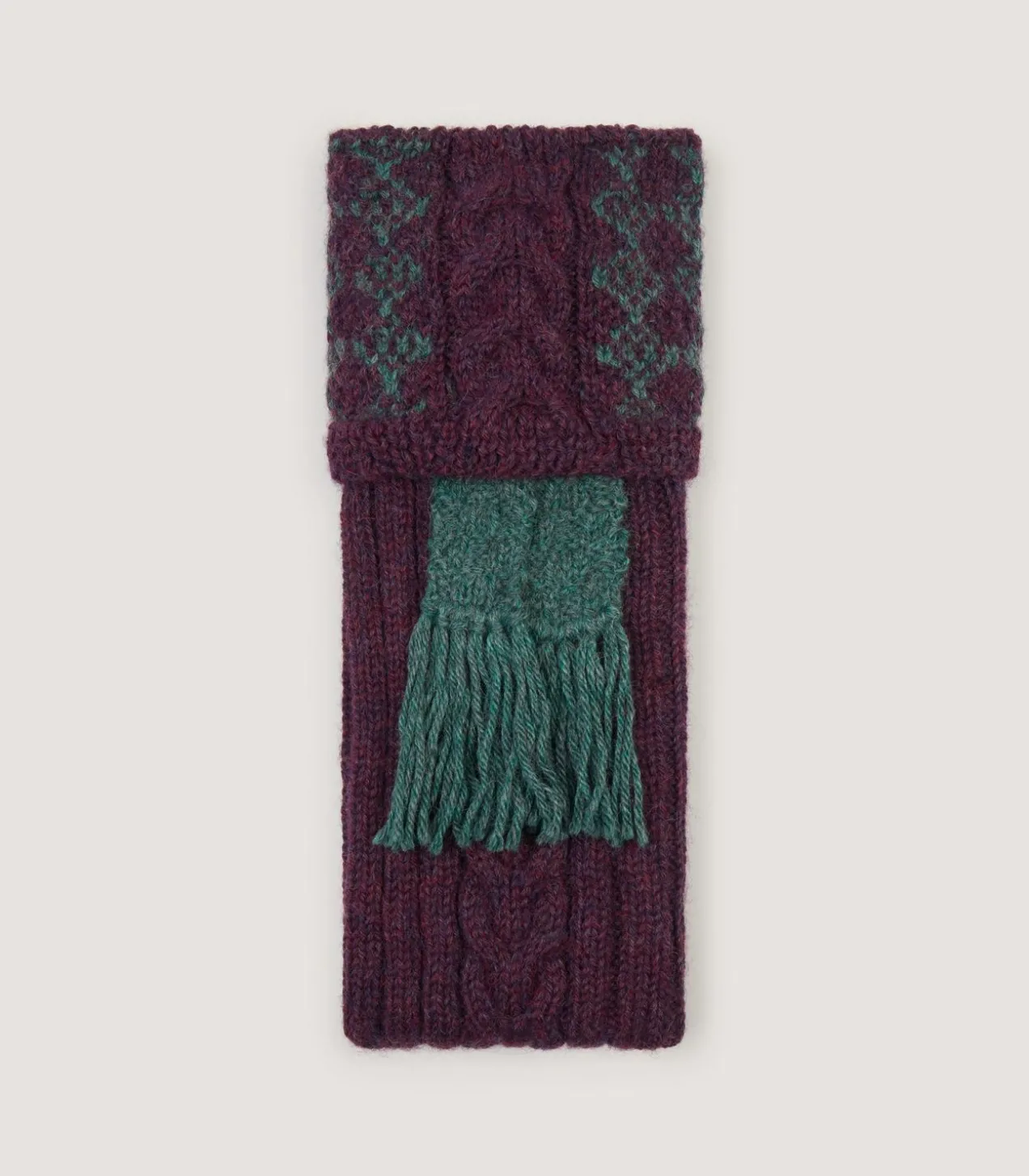 Penberth Chequered Alpaca Field Sock In Purple Heather