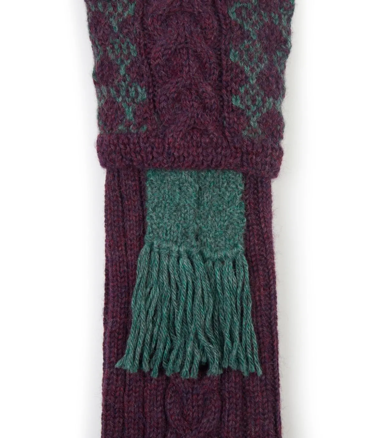 Penberth Chequered Alpaca Field Sock In Purple Heather
