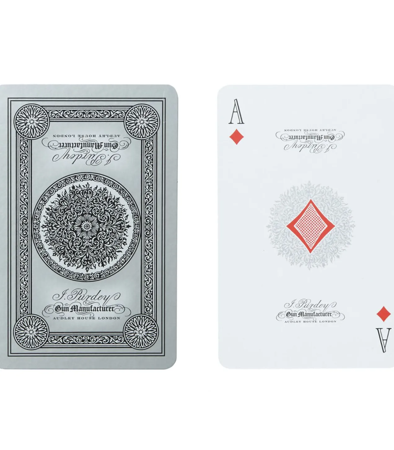 Purdey Engraved Playing Cards In Silver
