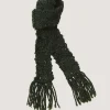 Saltby Handknitted Wool Garter In Bottle Green