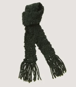 Saltby Handknitted Wool Garter In Bottle Green