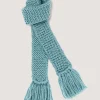 Saltby Handknitted Wool Garter In Teal