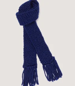 Saltby Handknitted Wool Garter In Navy