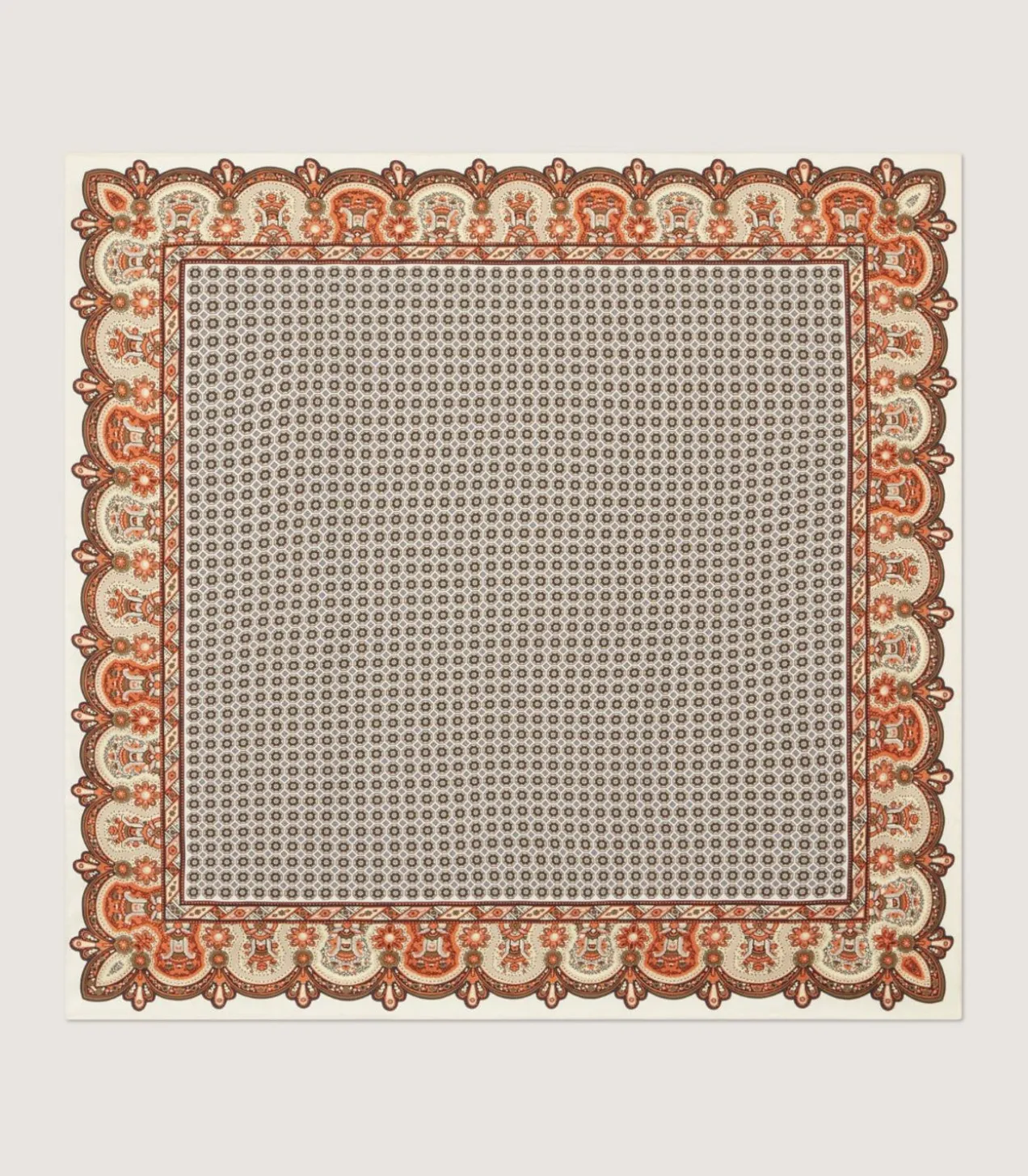 Small Medallion Scarf In Rust
