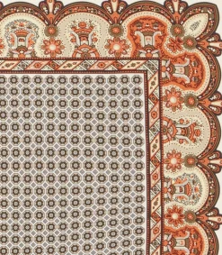 Small Medallion Scarf In Rust