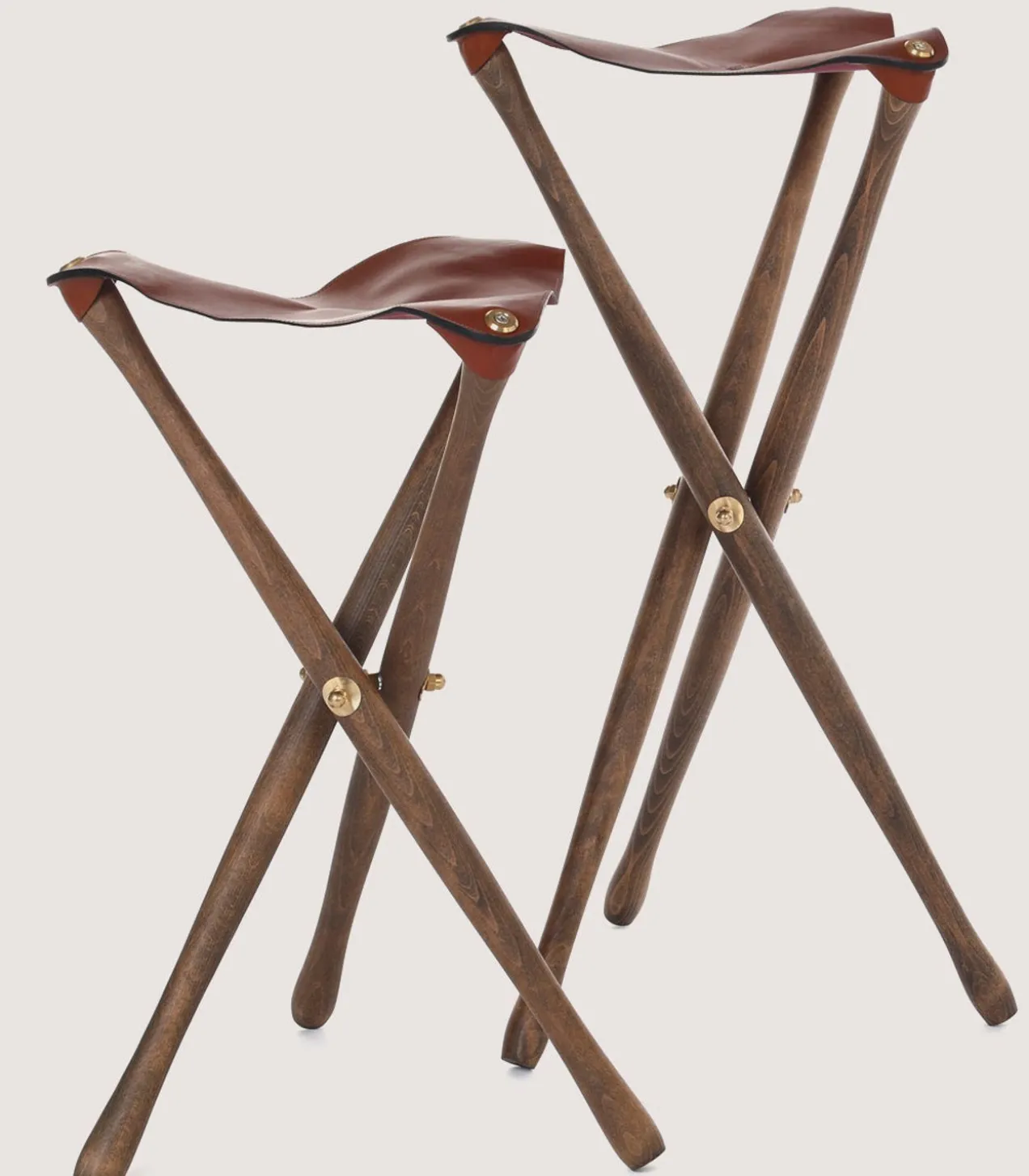 Tripod Seat With Dog Lead - 75Cm In Dark Brown