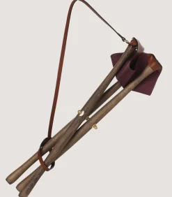 Tripod Seat With Dog Lead - 75Cm In Dark Brown