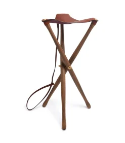 Tripod Seat With Dog Lead - 75Cm In Dark Brown