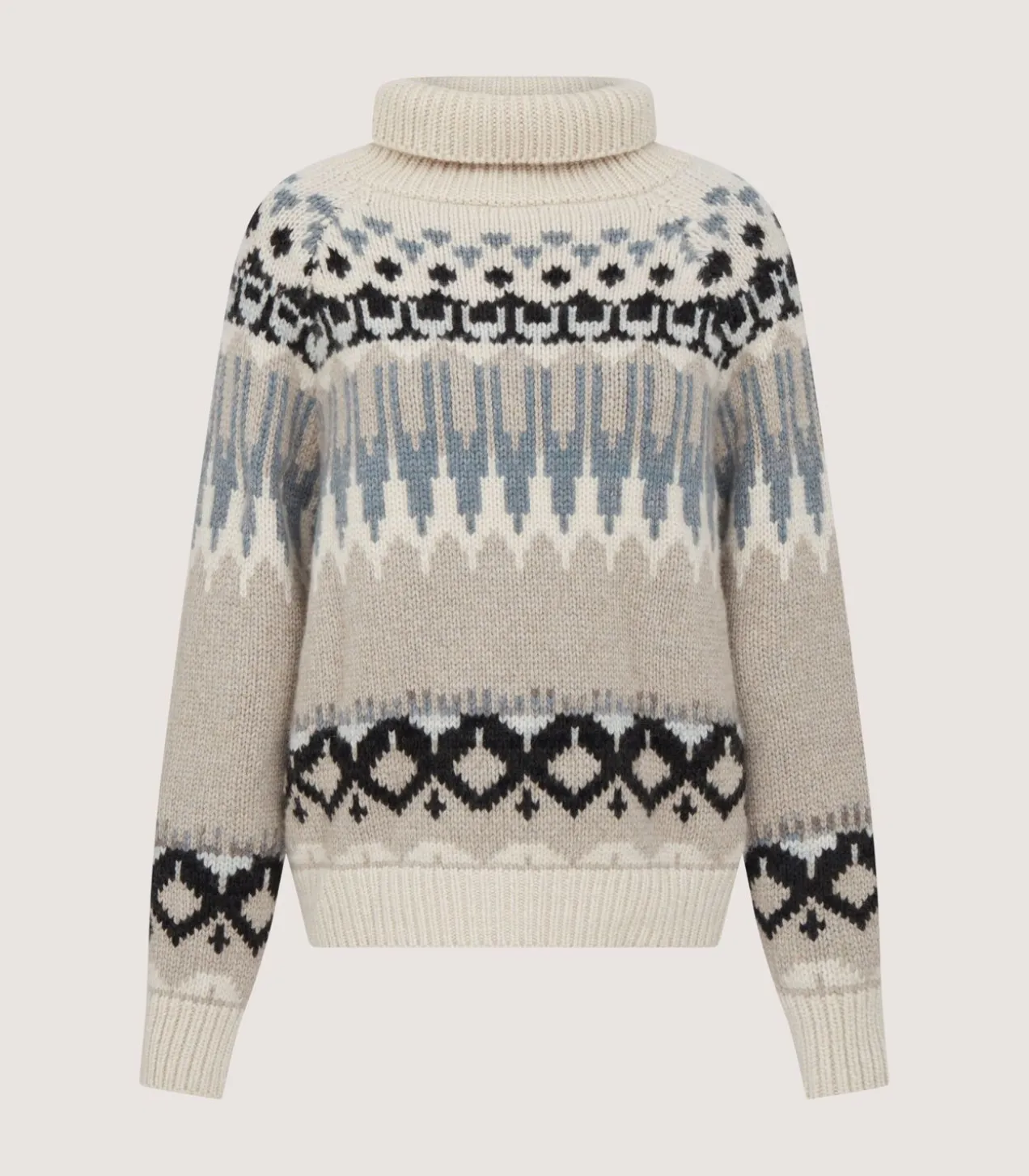 Women'S Cashmere Fairisle Falcon Crew Neck Sweater In Kestral