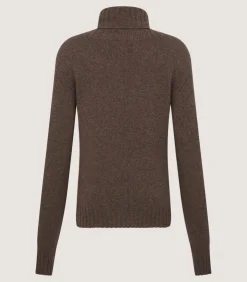 Women'S Cashmere Turtleneck Sweater With Chest Pocket